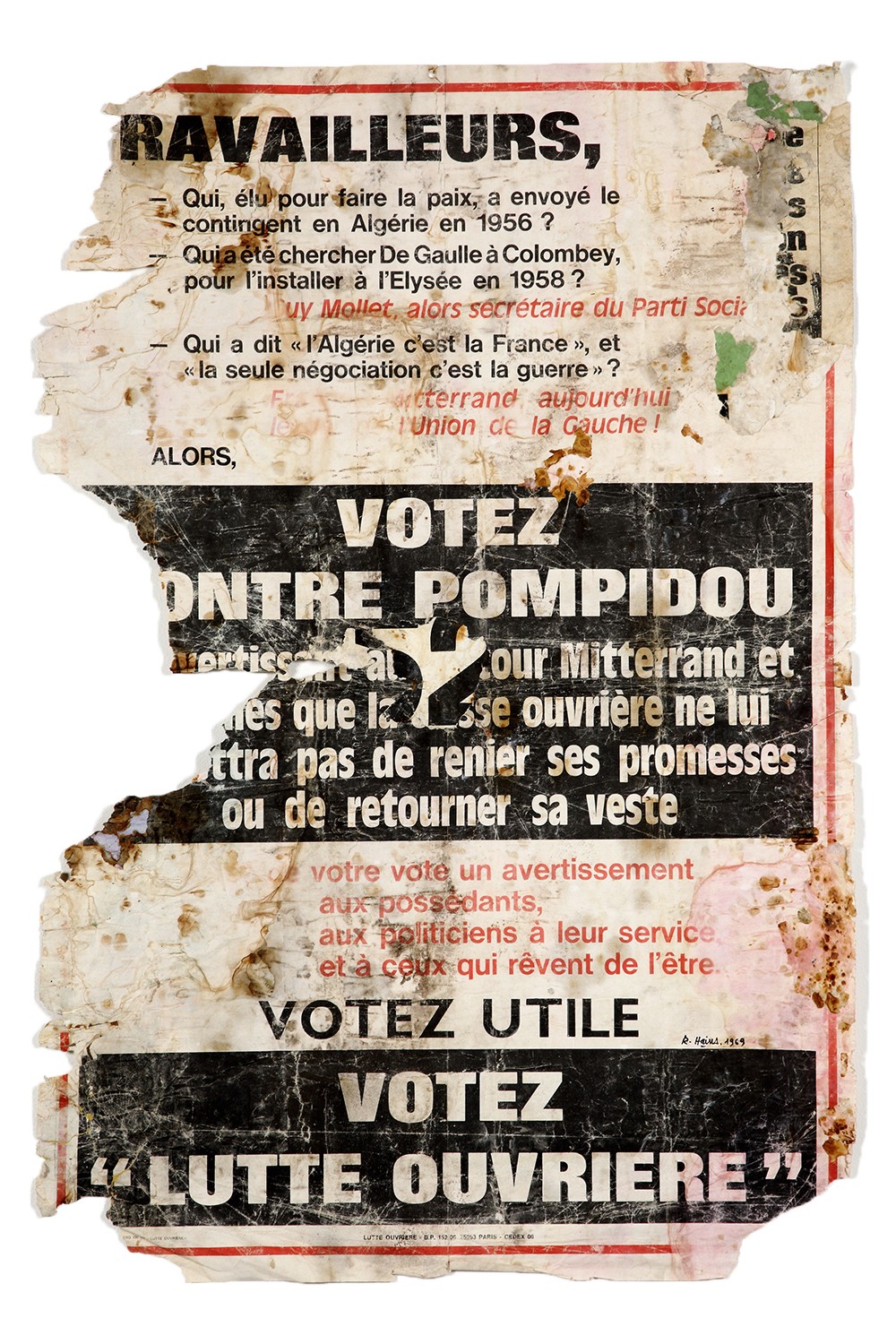 Raymond Hains - Votez contre Pompidou